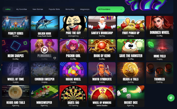 A snapshot of the jackbit casino game selection