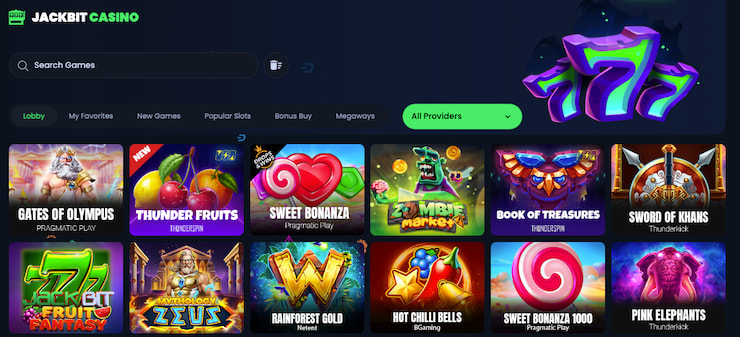 A snapshot of the jackbit homepage