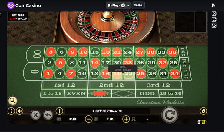 A snapshot of American Roulette at NZ Online Roulette Casino Coin Casino