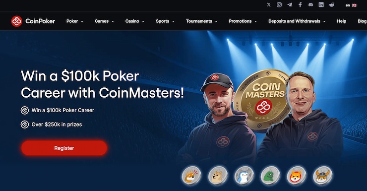 An image of one of the top CoinPoker promos, CoinMasters.