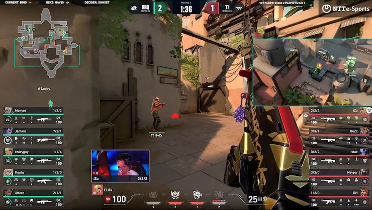A screenshot of Valorant gameplay, a popular game for esports betting with Bitcoin.