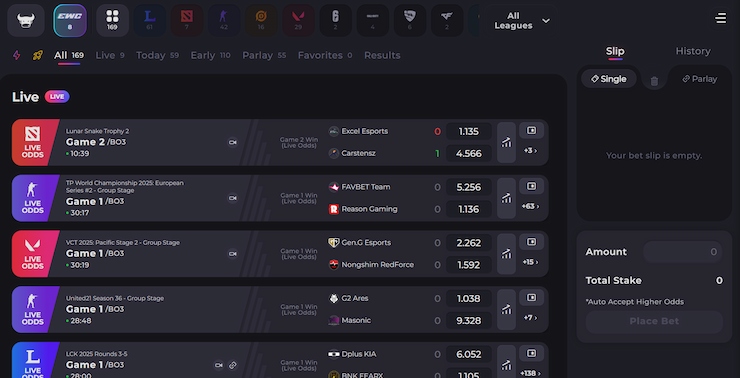 Image of the esports We88 markets, one of the best betting sites in Indonesia.
