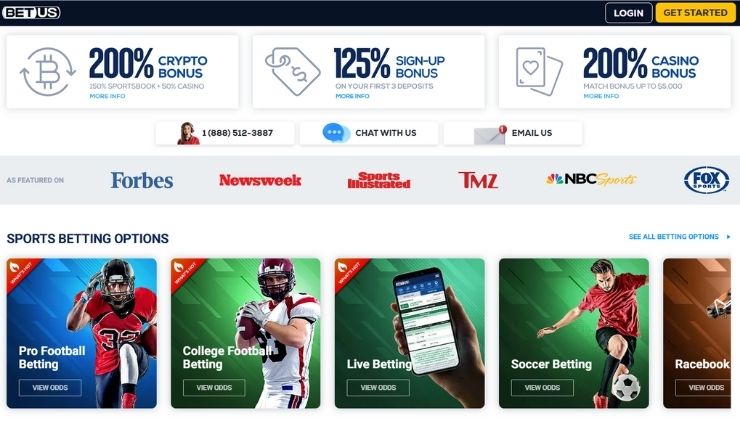 betus welcome bonus and sports betting features