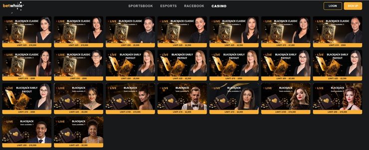 betwhale casino live dealer blackjack games