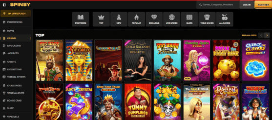 1. Game Selection & Software Providers at Spinsy Bitcoin Cash Casino,