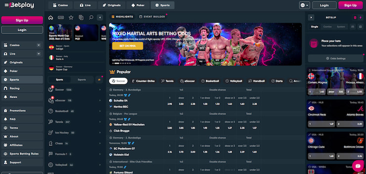 A screenshot showing the odds at Betplay.io - a top non gamstop betting site
