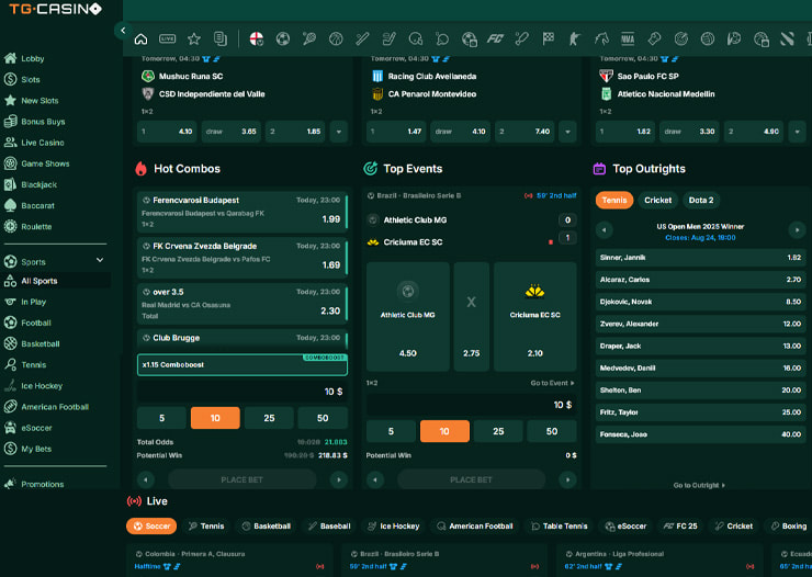tg casino sports betting market for irish players