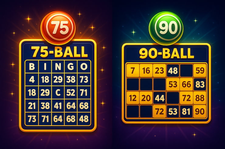 An image comparing 75-ball and 90-ball bingo formats.