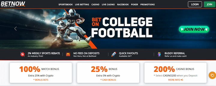 betnow wc sportsbook with college betting and welcome bonus