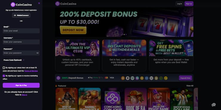 coincasino registration for israeli players