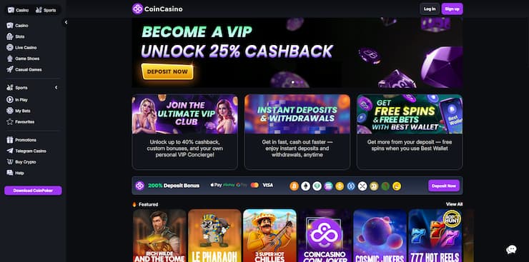 coincasino saudi arabia casino site welcome bonus and slot games 