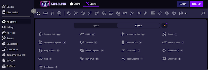fast slots esports betting in PK 