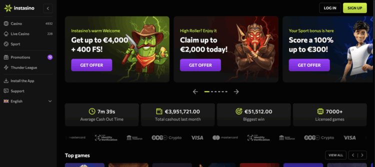 instasino online casino snelle uitbetaling