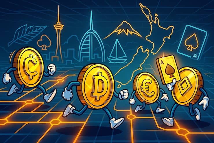 New Zealand casino bonus coins in futuristic blockchain arena