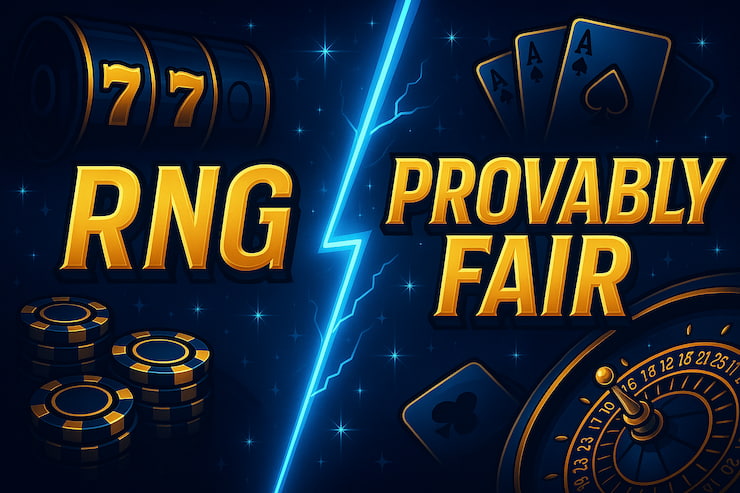 An image comparing RNG vs provably fair technology.