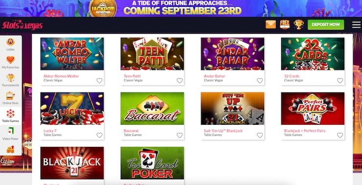Slots of Vegas baccarat table game in casino lobby