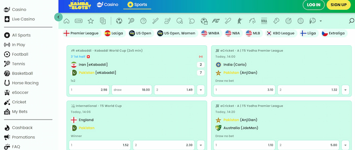 pakistan betting site samba slots ecricket games