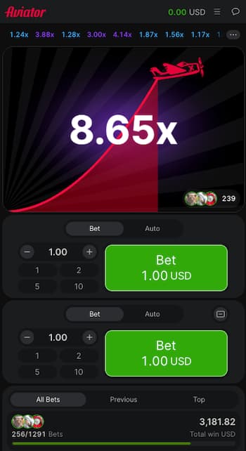 Aviator casino app South Africa crash game with rising multiplier