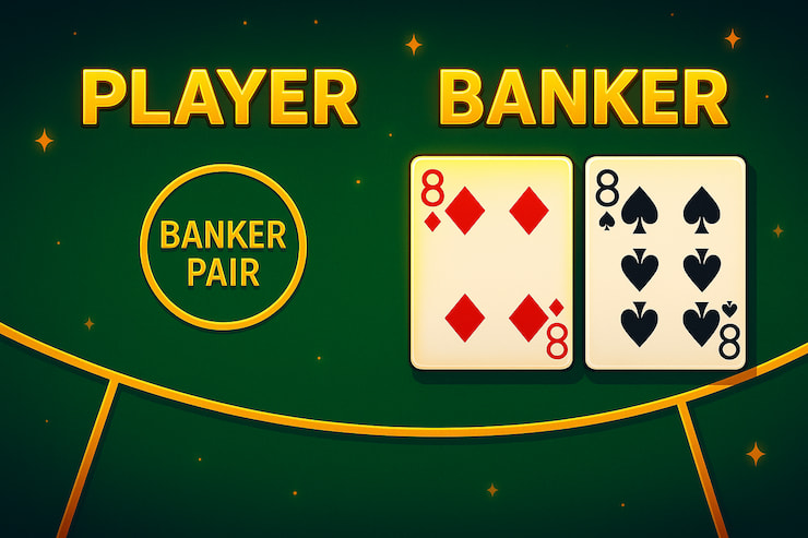 An image showing the pairs side bet in baccarat.