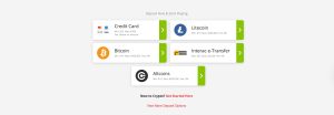 BetOnline Litecoin deposit options with crypto and card methods.