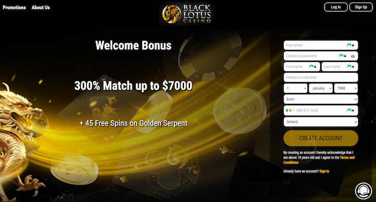 Black Lotus Casino new slots site bonus offer