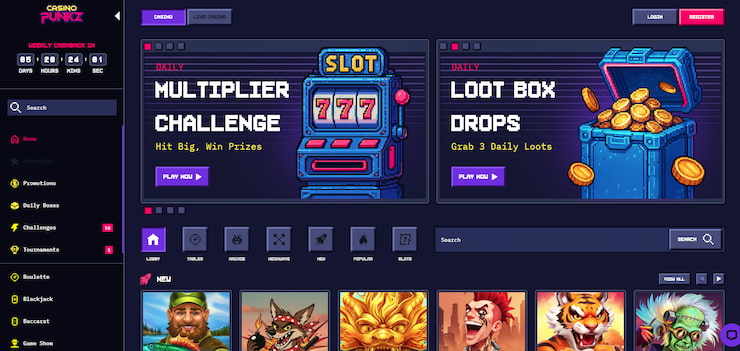 A screenshot of CasinoPunkz.