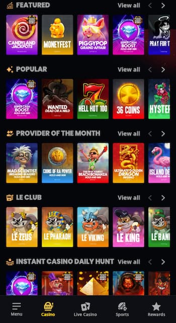 Best casino app South Africa showing popular slots and providers of the month