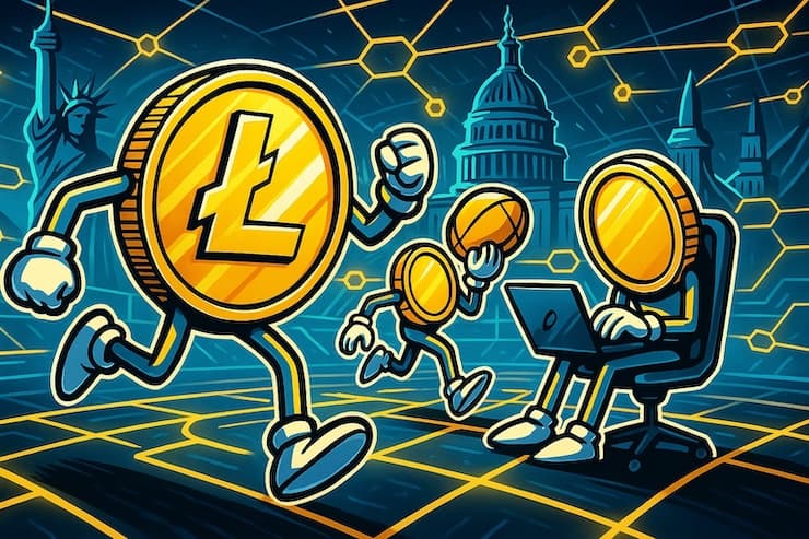 coins in a futuristic arena symbolizing best Litecoin sportsbooks