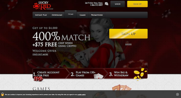 Lucky Red new slot site with mobile app and crypto bonus