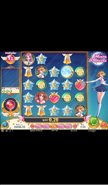 A mobile screenshot of the Moon Princess slot.