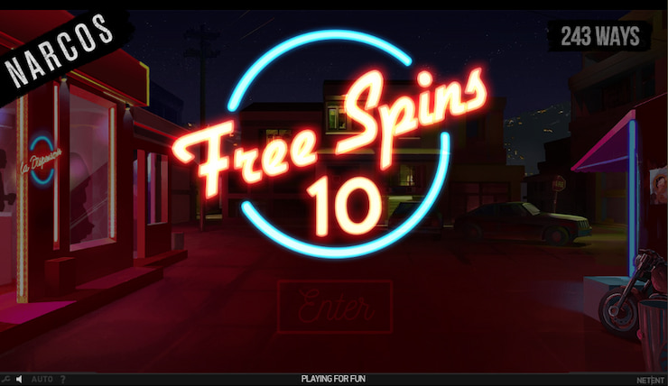 A snapshot of the Narcos slot free spins bonus.