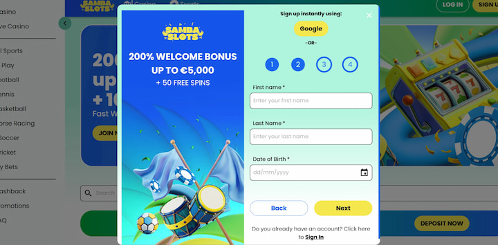 samba slots sign up pakistani bettors