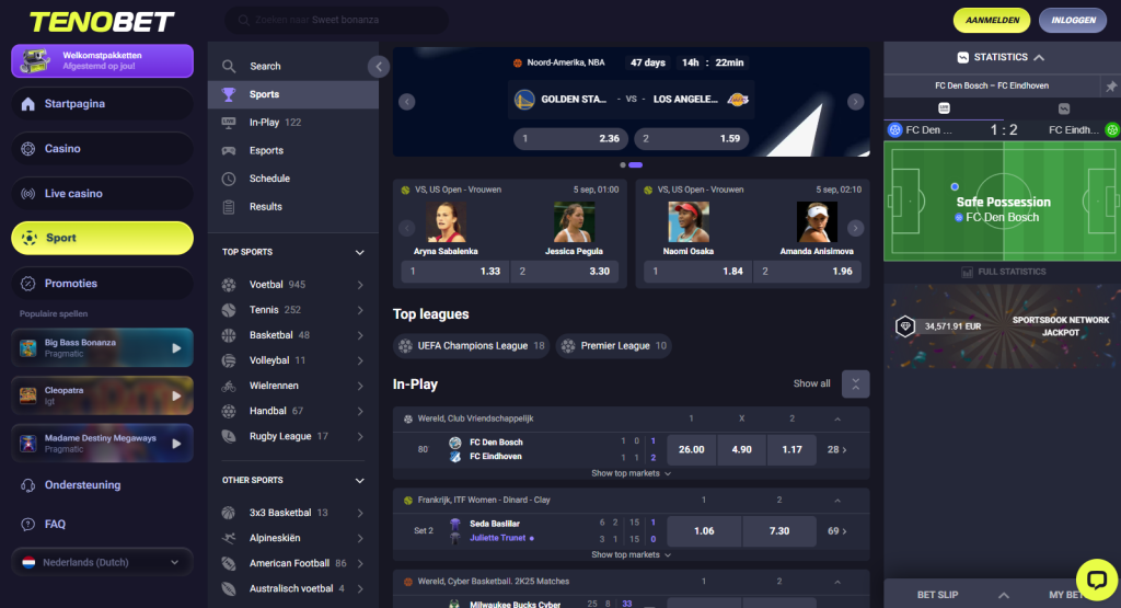 tenobet sportsbook bookmaker zonder Cruks