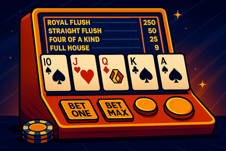 A picture of a classic video poker machine.