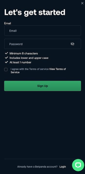 BetPanda signup page for new players – claim free spins UK welcome bonus