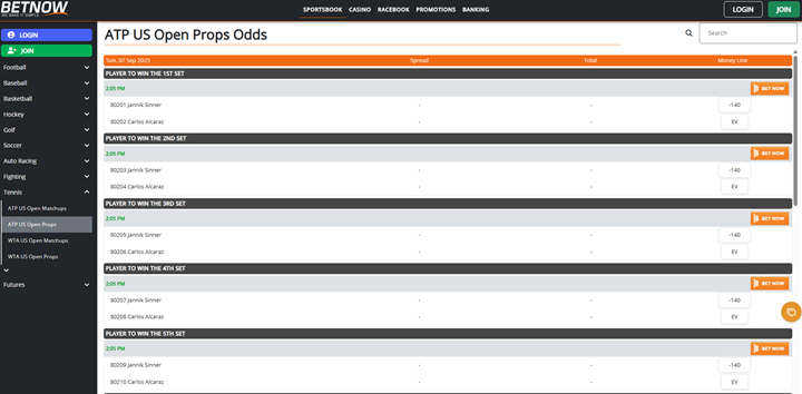 betnow tennis sports betting odds and matches 