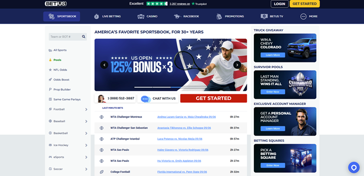 betus tennis betting site us open bonus and betting market