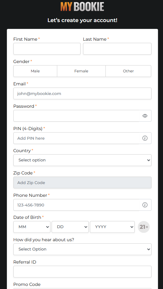 tennis betting sign up page