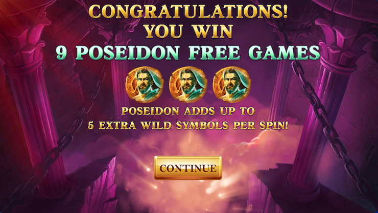 The bonus game in the Age of the Gods slot.