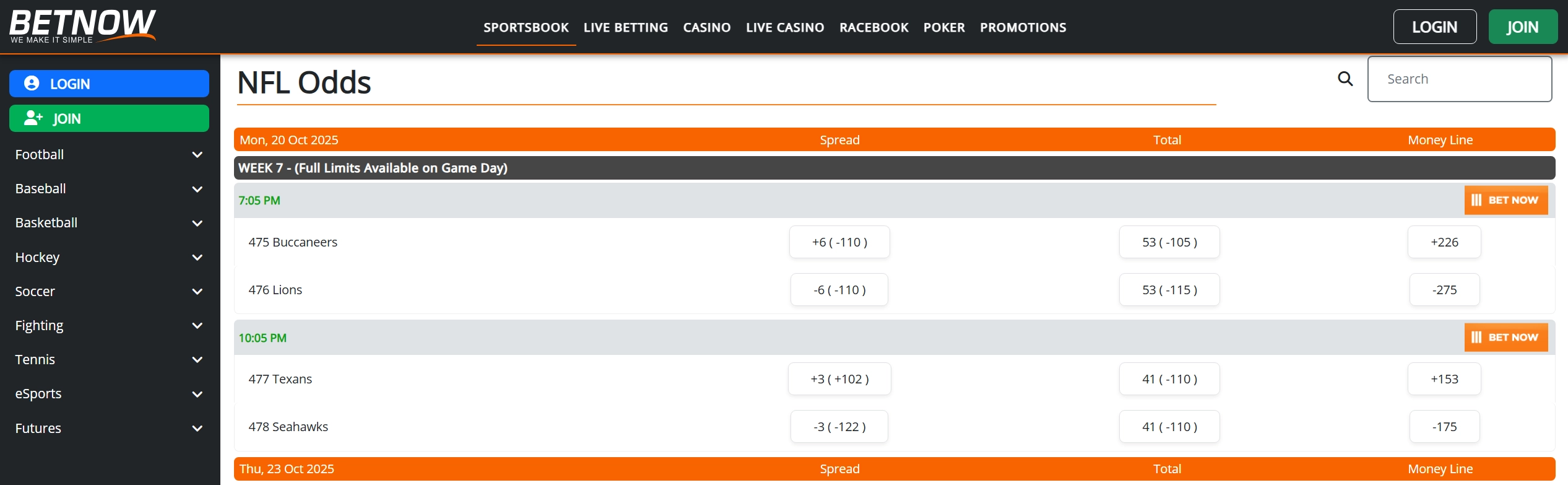 table tennis sportsbook betnow displaying betting odds and matches 