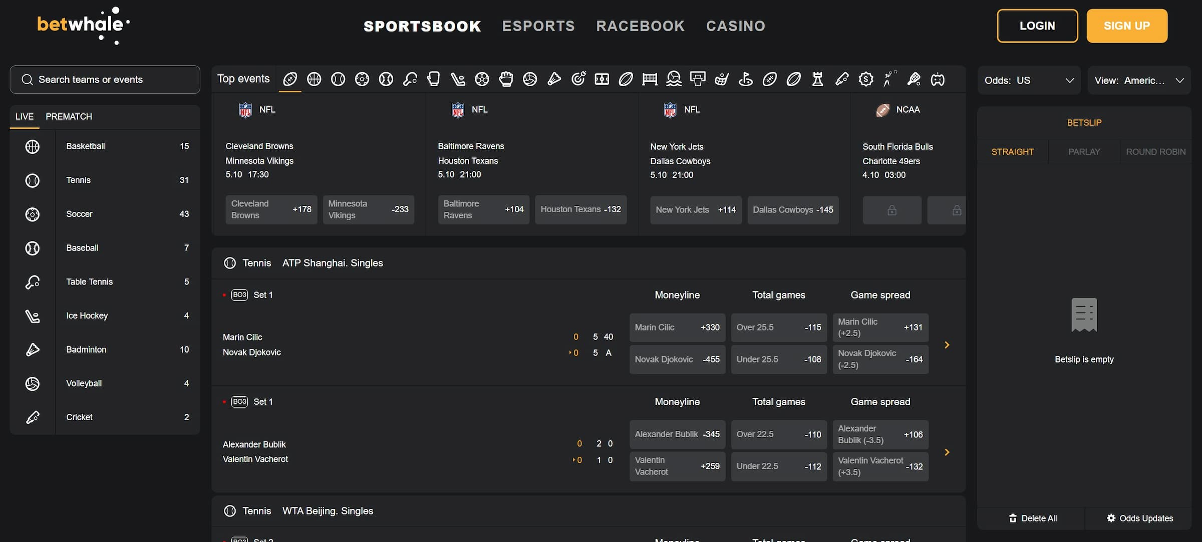 BetWhale sportsbook
