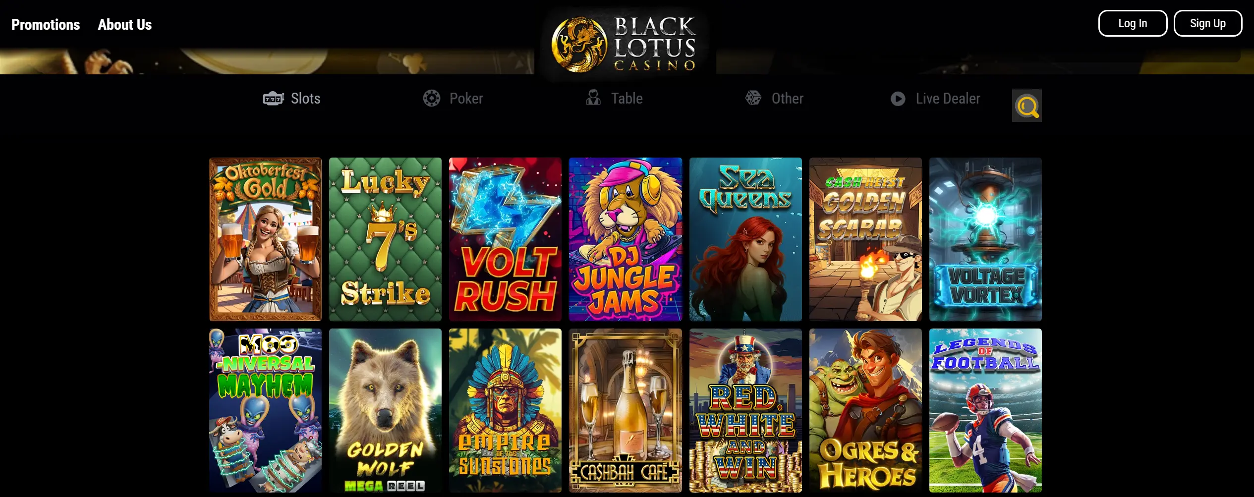 A snapshot of Black Lotus Casino, a top free spins casino