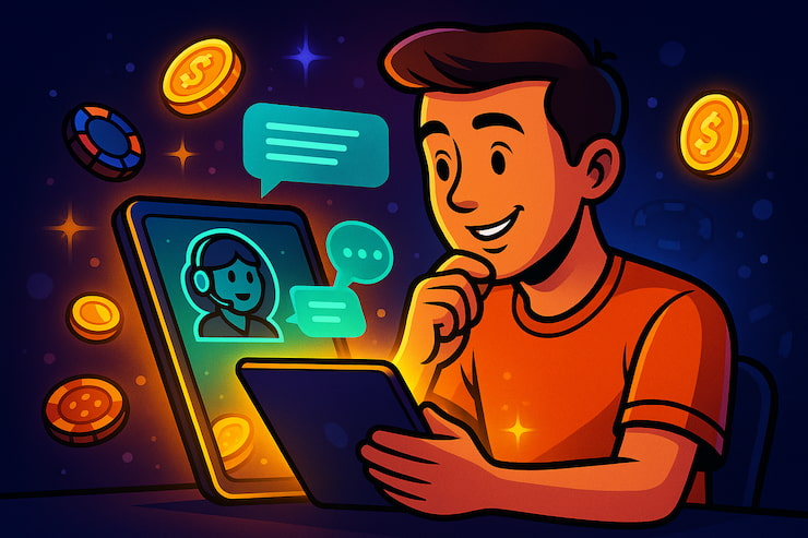 An image showing a player contacting customer support.