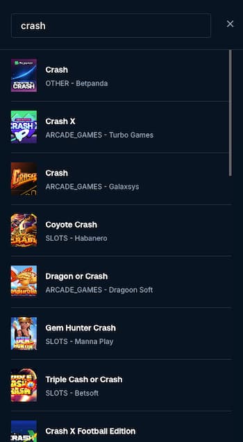 Betpanda crash games at online casino no account