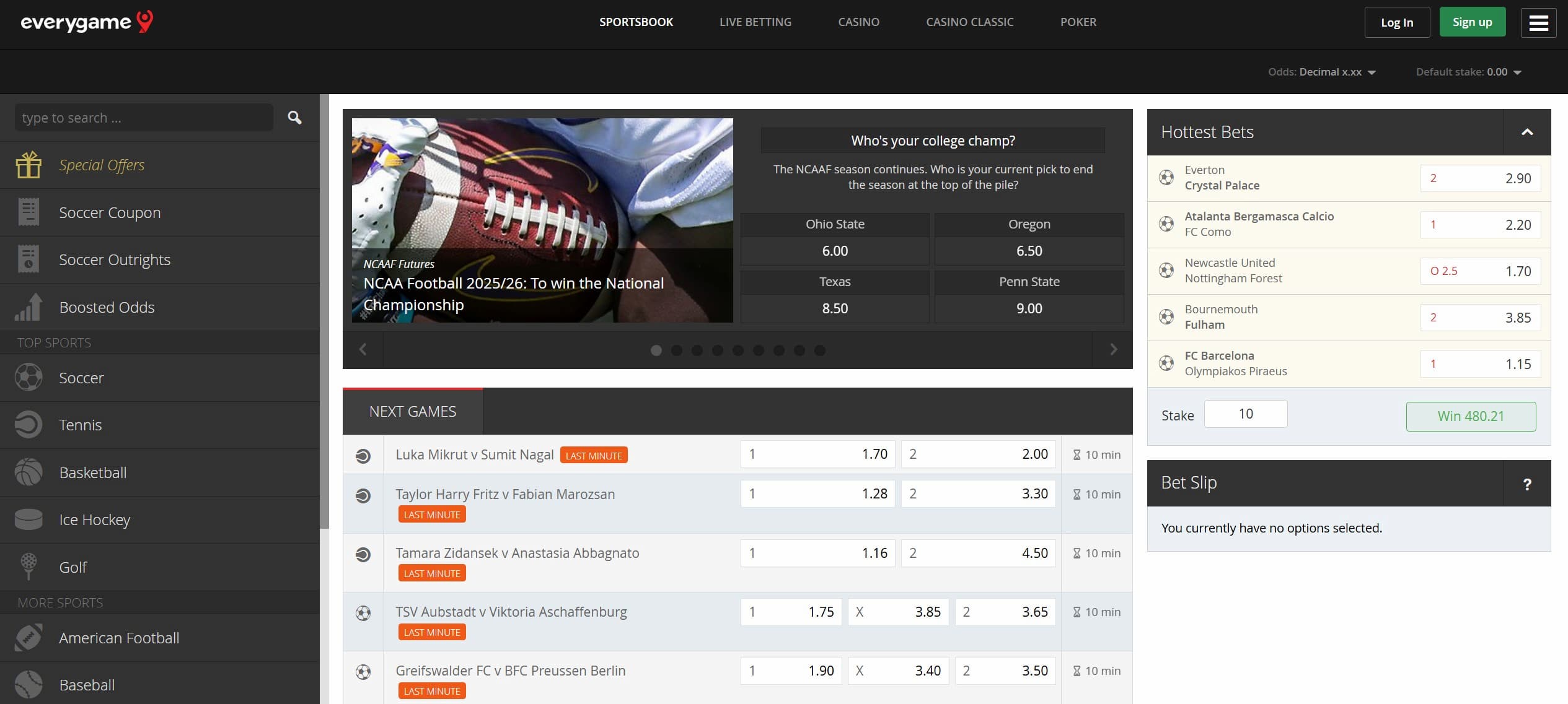 Everygame sportsbook