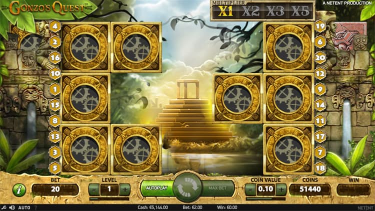 Gonzo’s Quest slot game with cascading reels and free spins