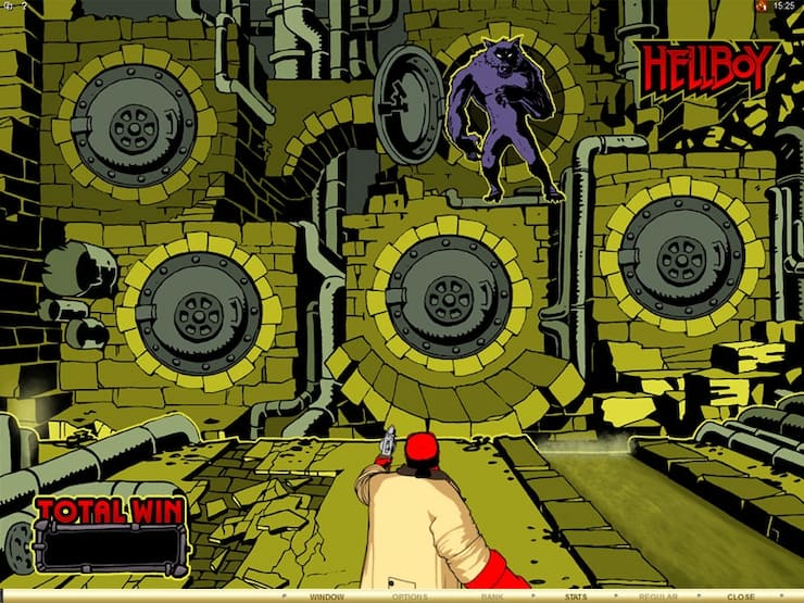 The HellBoy slot bonus game.