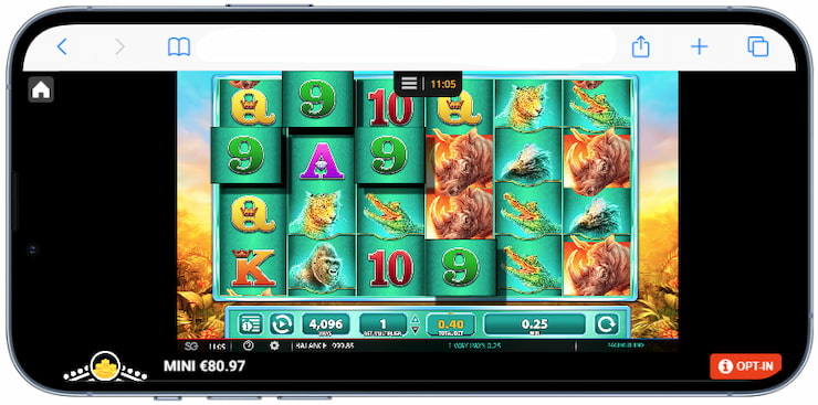 Raging Rhino mobile slot.
