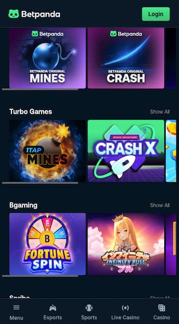 Instant crypto games at Betpanda no sign up casino