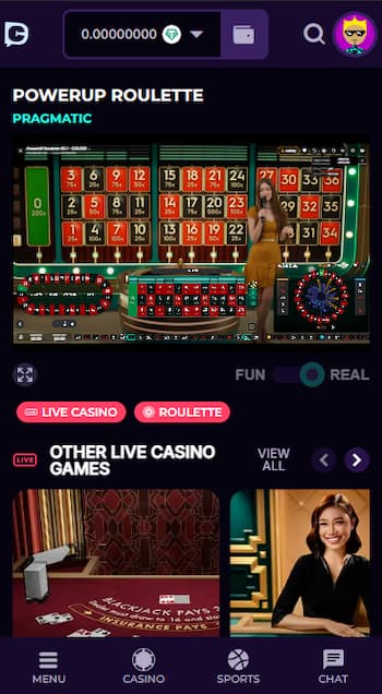 Live roulette bets explained on PowerUp Roulette table